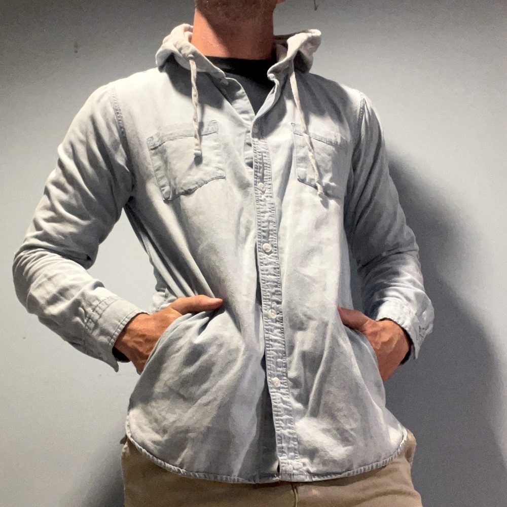 Denim Over-shirt with Hood